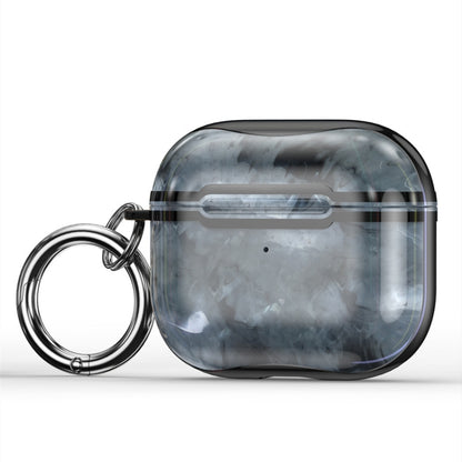 Marble Texture Electroplating Frame Earphone Protective Case with Hook, For AirPods 3