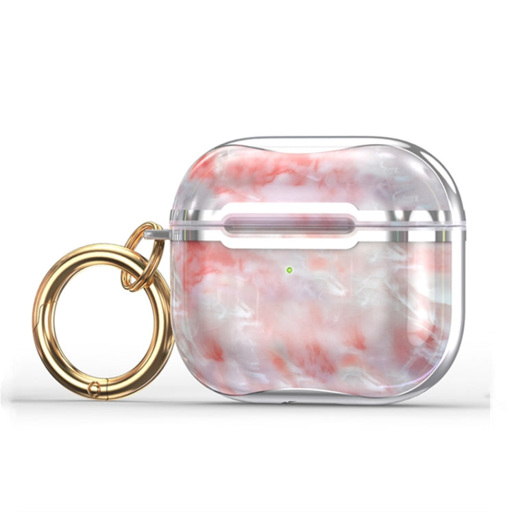 Marble Texture Electroplating Frame Earphone Protective Case with Hook