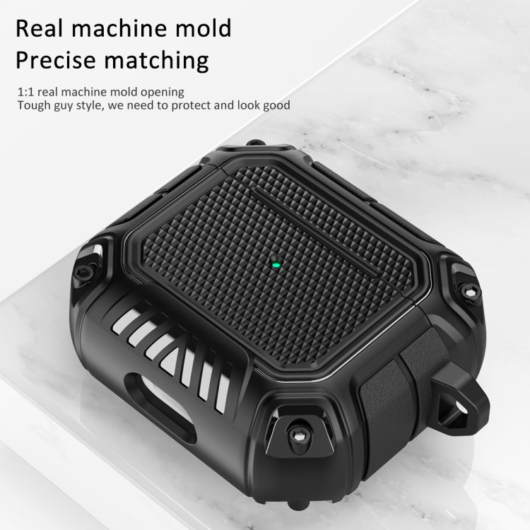 Diamond Shield Mecha TPU + PC Earphone Protective Case with Hook for AirPods 3