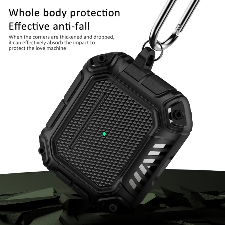 Diamond Shield Mecha TPU + PC Earphone Protective Case with Hook for AirPods 3