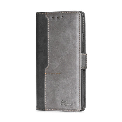 Retro Texture Contrast Color Side Buckle Horizontal Flip Leather Case with Holder & Card Slots & Wallet