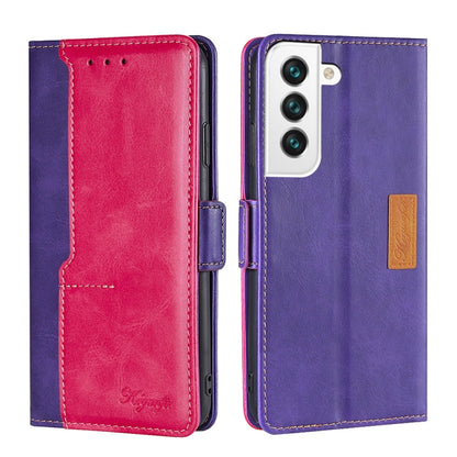 Retro Texture Contrast Color Side Buckle Horizontal Flip Leather Case with Holder & Card Slots & Wallet