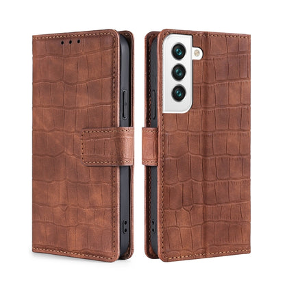 Skin Feel Crocodile Texture Magnetic Clasp Horizontal Flip PU Case with Holder & Card Slots & Wallet