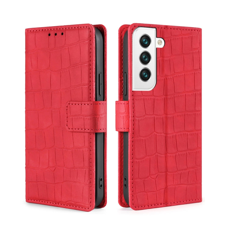 Skin Feel Crocodile Texture Magnetic Clasp Horizontal Flip PU Case with Holder & Card Slots & Wallet