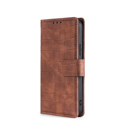 Skin Feel Crocodile Texture Magnetic Clasp Horizontal Flip PU Case with Holder & Card Slots & Wallet