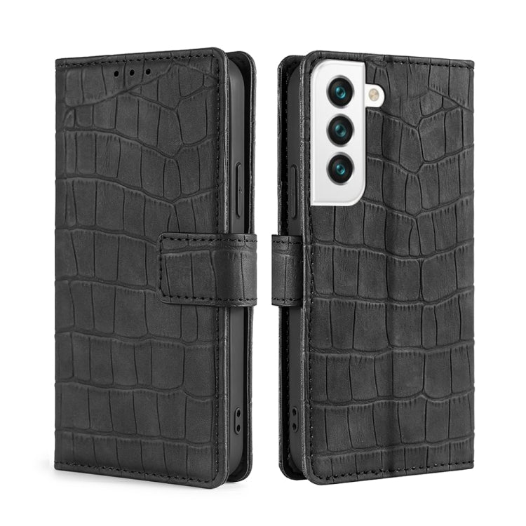 Skin Feel Crocodile Texture Magnetic Clasp Horizontal Flip PU Case with Holder & Card Slots & Wallet