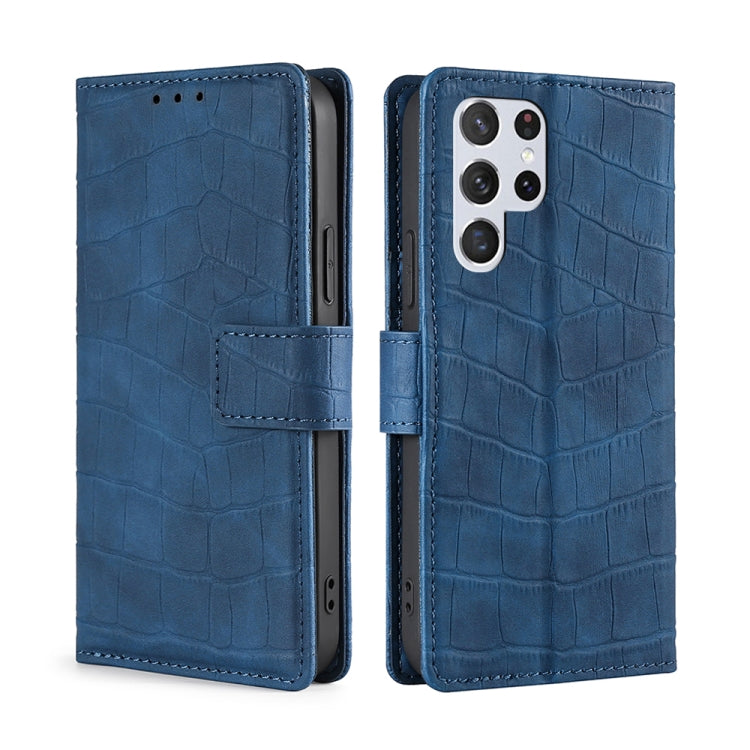 Skin Feel Crocodile Texture Magnetic Clasp Horizontal Flip PU Case with Holder & Card Slots & Wallet