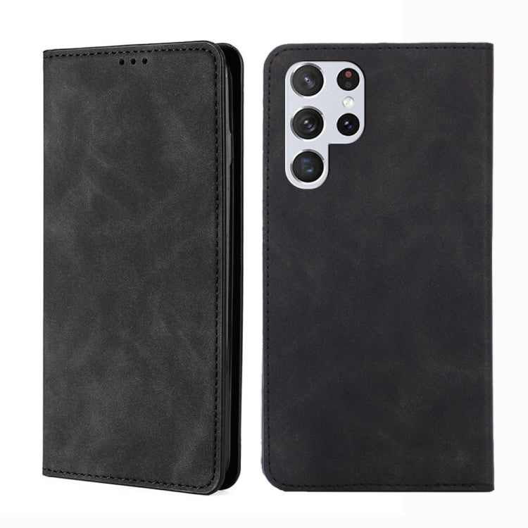 Skin Feel Magnetic Horizontal Flip Leather Case with Holder & Card Slots