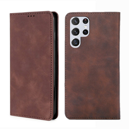 Skin Feel Magnetic Horizontal Flip Leather Case with Holder & Card Slots