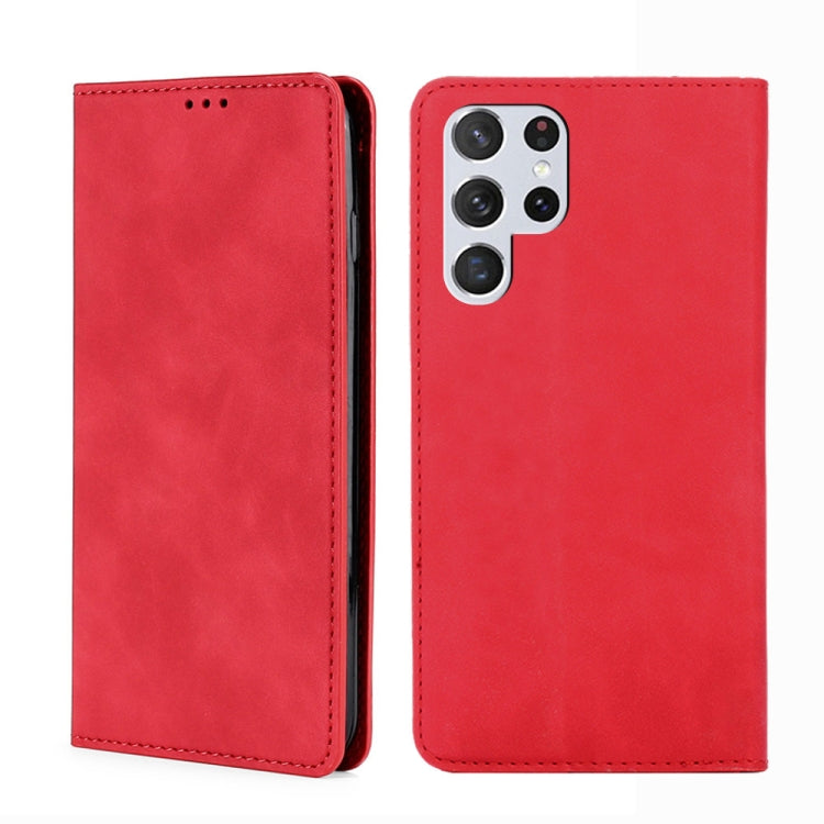 Skin Feel Magnetic Horizontal Flip Leather Case with Holder & Card Slots