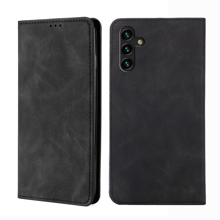 Skin Feel Magnetic Horizontal Flip Leather Case with Holder & Card Slots