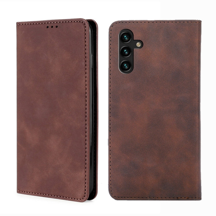 Skin Feel Magnetic Horizontal Flip Leather Case with Holder & Card Slots