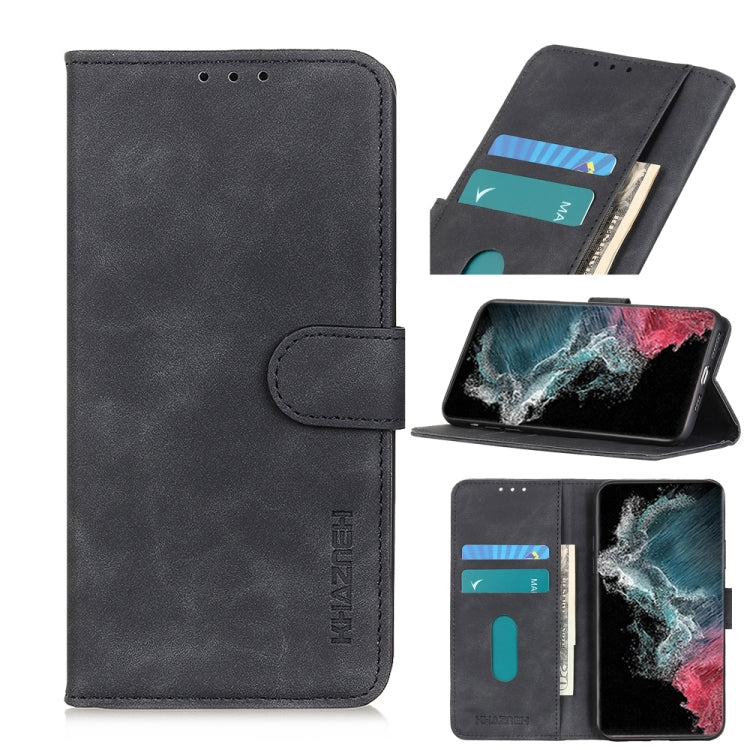 KHAZNEH Retro Texture PU + TPU Horizontal Flip Leather Case with Holder & Card Slots & Wallet