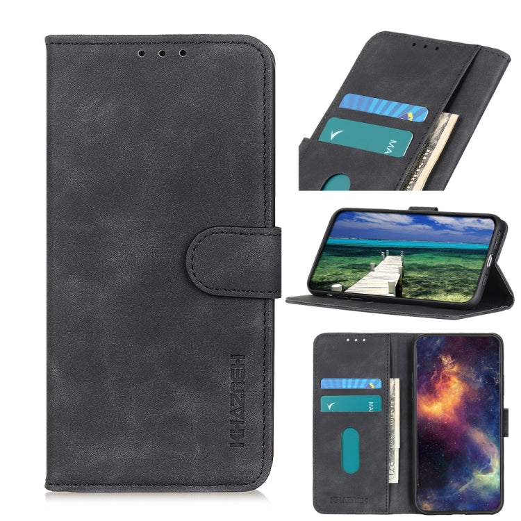 KHAZNEH Retro Texture PU + TPU Horizontal Flip Leather Case with Holder & Card Slots & Wallet