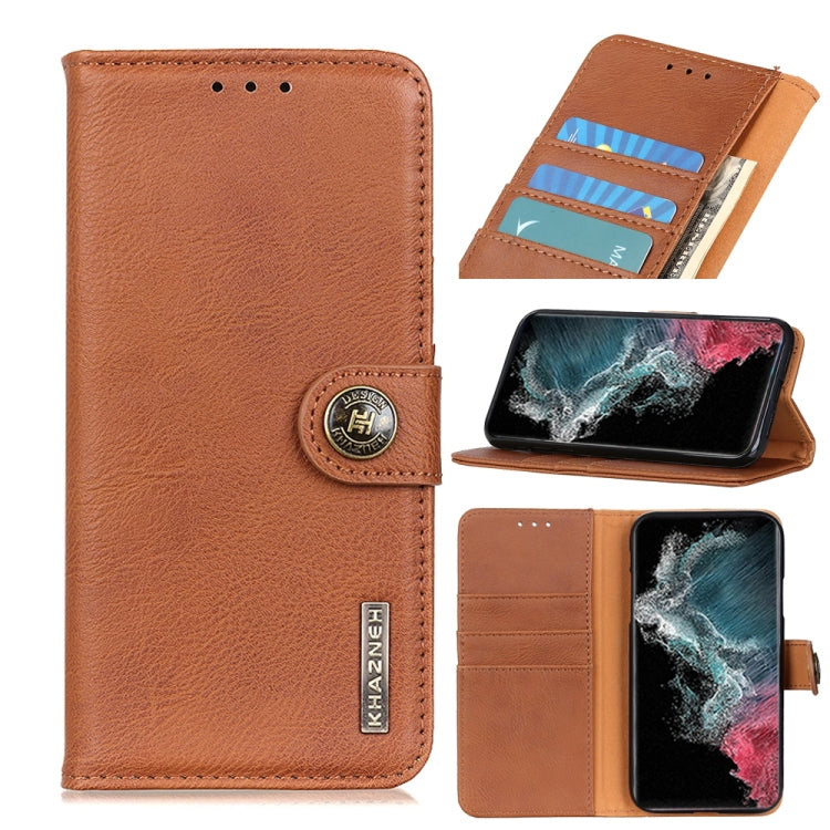 KHAZNEH Cowhide Texture Horizontal Flip Leather Case with Holder & Card Slots & Wallet