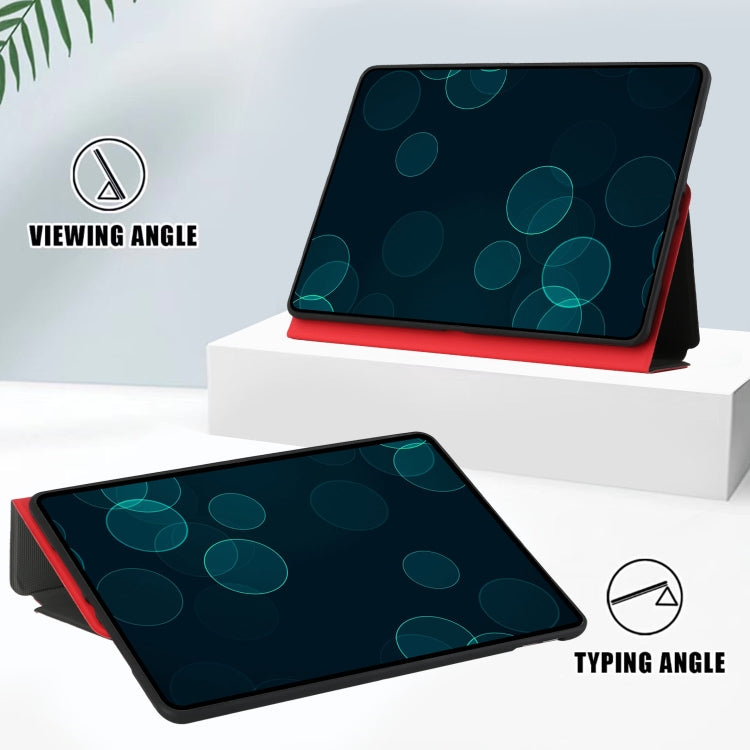 Dual-Folding Horizontal Flip Tablet Leather Case with Holder & Sleep / Wake-up Function