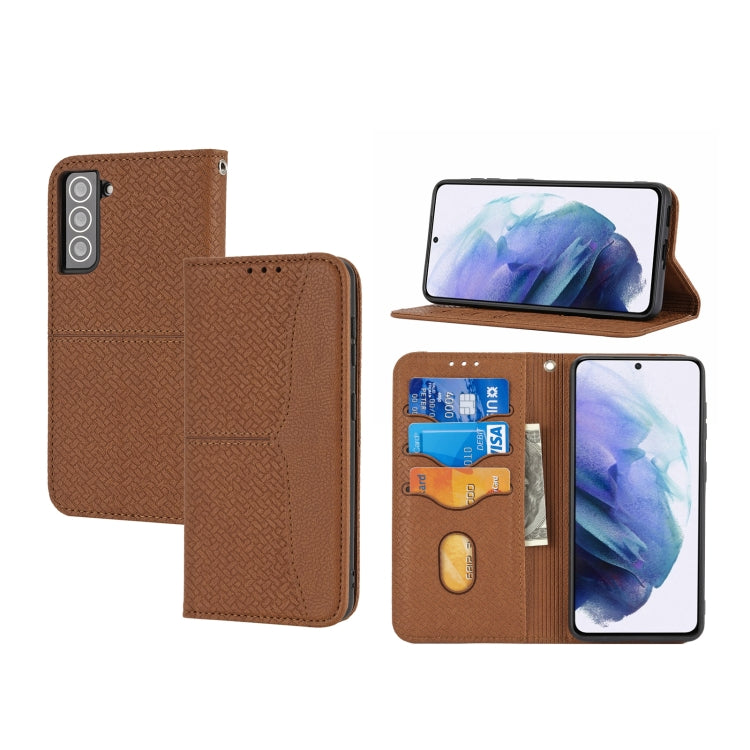 Woven Texture Stitching Magnetic Horizontal Flip PU Leather Phone Case, For Samaung Galaxy S22 5G, For Samaung Galaxy S22+ 5G