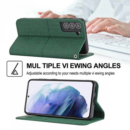 Woven Texture Stitching Magnetic Horizontal Flip PU Leather Phone Case, For Samaung Galaxy S22 5G, For Samaung Galaxy S22+ 5G