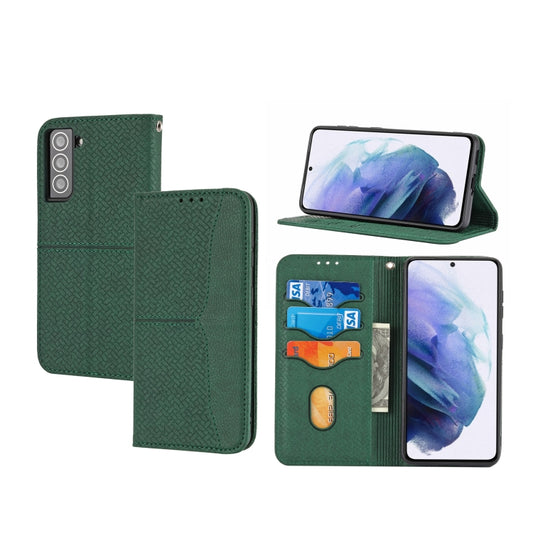 Woven Texture Stitching Magnetic Horizontal Flip PU Leather Phone Case, For Samaung Galaxy S22 5G, For Samaung Galaxy S22+ 5G
