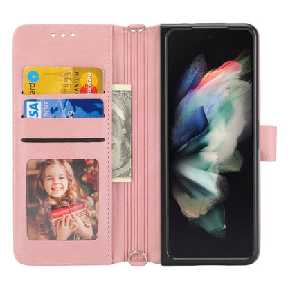 Embossed Striped Magnetic Buckle PU + TPU Horizontal Flip Phone Leather Case, For Samsung Galaxy Z Fold3 5G, For Samsung Galaxy Z Fold2 5G, For Samaung Galaxy S22 5G, For Samaung Galaxy S22+ 5G