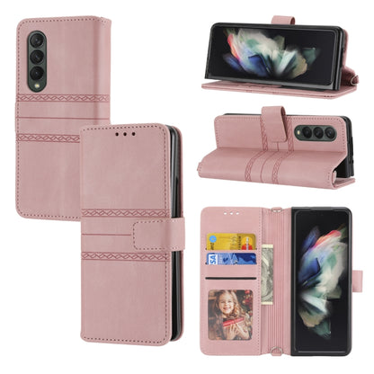 Embossed Striped Magnetic Buckle PU + TPU Horizontal Flip Phone Leather Case, For Samsung Galaxy Z Fold3 5G, For Samsung Galaxy Z Fold2 5G, For Samaung Galaxy S22 5G, For Samaung Galaxy S22+ 5G