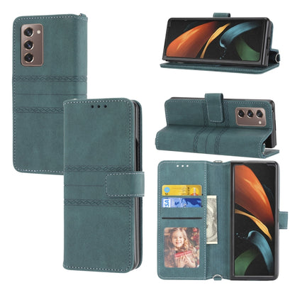Embossed Striped Magnetic Buckle PU + TPU Horizontal Flip Phone Leather Case, For Samsung Galaxy Z Fold3 5G, For Samsung Galaxy Z Fold2 5G, For Samaung Galaxy S22 5G, For Samaung Galaxy S22+ 5G