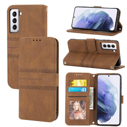 Embossed Striped Magnetic Buckle PU + TPU Horizontal Flip Phone Leather Case, For Samsung Galaxy Z Fold3 5G, For Samsung Galaxy Z Fold2 5G, For Samaung Galaxy S22 5G, For Samaung Galaxy S22+ 5G