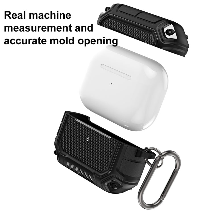 Diamond Shield Mecha TPU + PC Earphone Protective Case with Hook for AirPods Pro