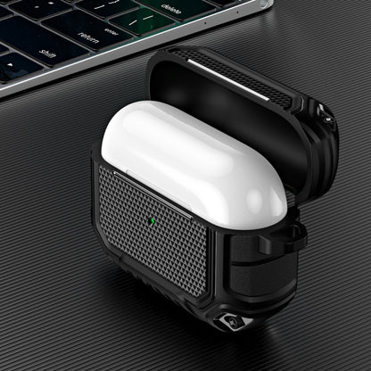 Diamond Shield Mecha TPU + PC Earphone Protective Case with Hook for AirPods Pro