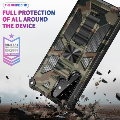 Camouflage Armor Shockproof TPU + PC Magnetic Protective Phone Case with Holder