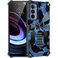 Camouflage Armor Shockproof TPU + PC Magnetic Protective Phone Case with Holder