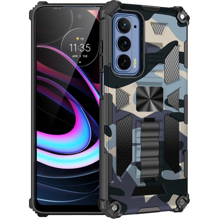 Camouflage Armor Shockproof TPU + PC Magnetic Protective Phone Case with Holder