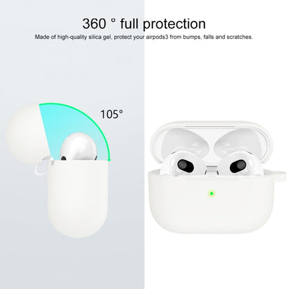 Thicken Silicone Round Bottom Earphone Protective Case with Hook For AirPods 3