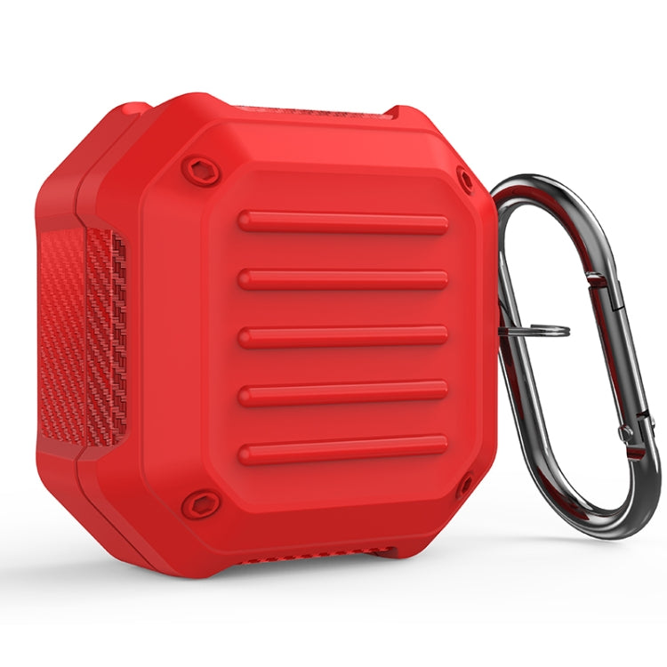 Shockproof Carbon Fiber Luggage Earphone Protective Case with Hook, For Samsung Galaxy Buds Live / Buds 2 / Buds Pro / Buds 2 Pro