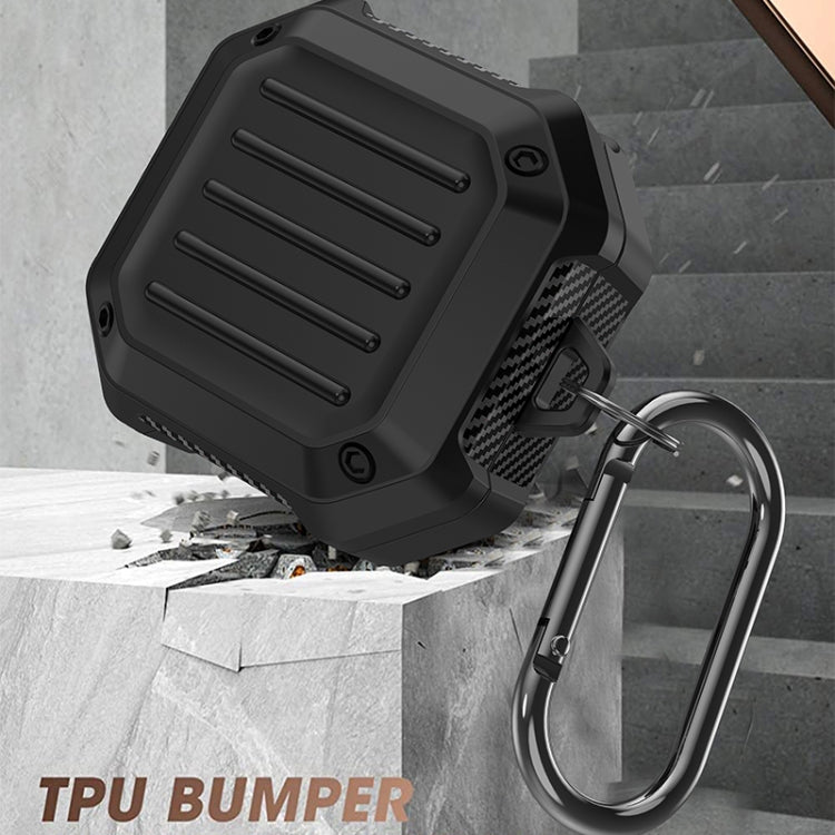 Shockproof Carbon Fiber Luggage Earphone Protective Case with Hook, For Samsung Galaxy Buds Live / Buds 2 / Buds Pro / Buds 2 Pro