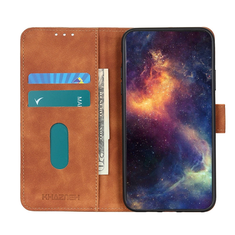 KHAZNEH Retro Texture Horizontal Flip Leather Phone Case with Holder & Card Slots & Wallet