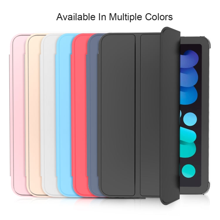 Double-sided Matte Translucent PC Tablet Leather Case with 3-folding Holder & Sleep / Wake-up Function