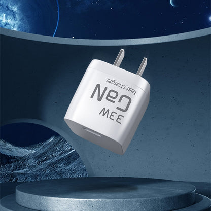 WK WP-U133 GaN 33W Cube Sugar Gallium Nitride Charger with USB to USB-C / Type-C Data Cable, CN Plug
