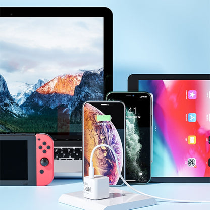 WK WP-U133 GaN 33W Cube Sugar Gallium Nitride Charger with USB to USB-C / Type-C Data Cable, CN Plug