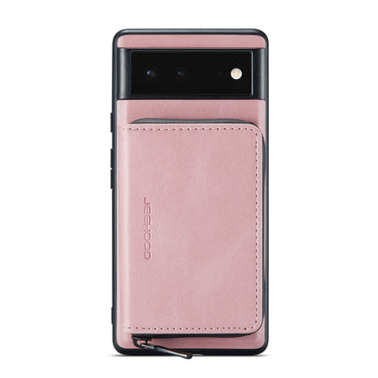 JEEHOOD Magnetic Zipper Horizontal Flip Phone Leather Case