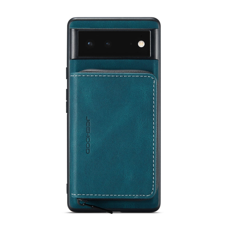 JEEHOOD Magnetic Zipper Horizontal Flip Phone Leather Case