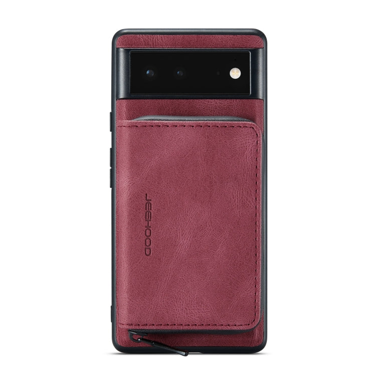 JEEHOOD Magnetic Zipper Horizontal Flip Phone Leather Case