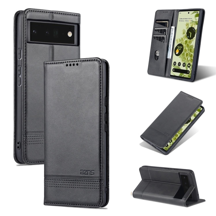 AZNS Magnetic Calf Texture Horizontal Flip Phone Leather Case