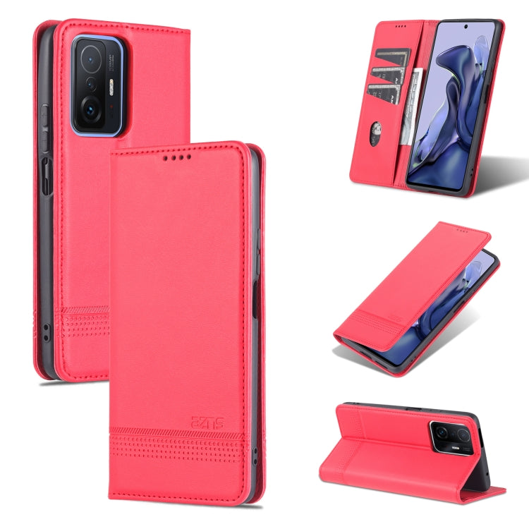 AZNS Magnetic Calf Texture Horizontal Flip Phone Leather Case