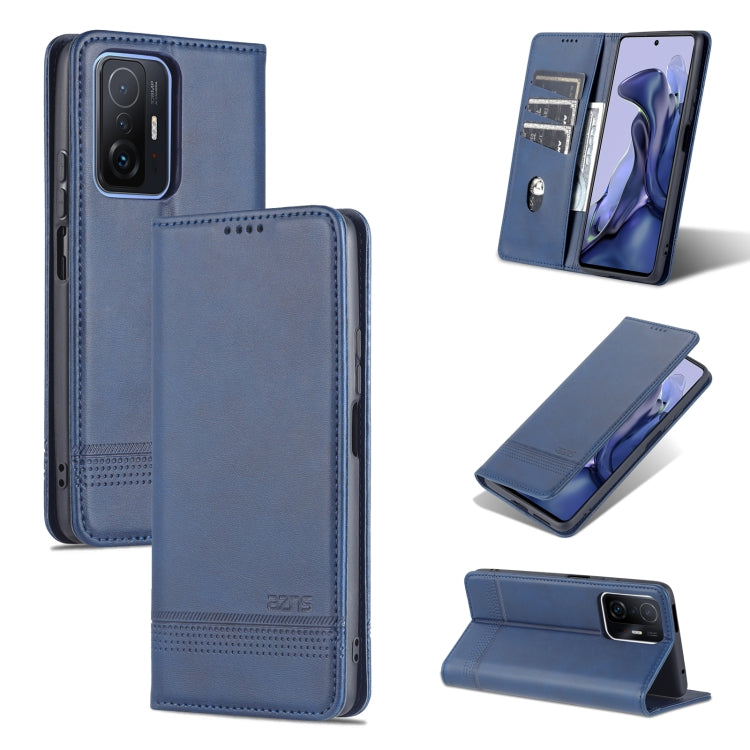 AZNS Magnetic Calf Texture Horizontal Flip Phone Leather Case