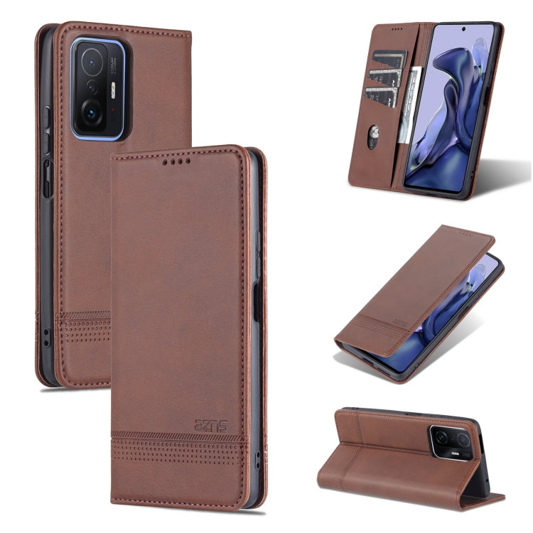 AZNS Magnetic Calf Texture Horizontal Flip Phone Leather Case