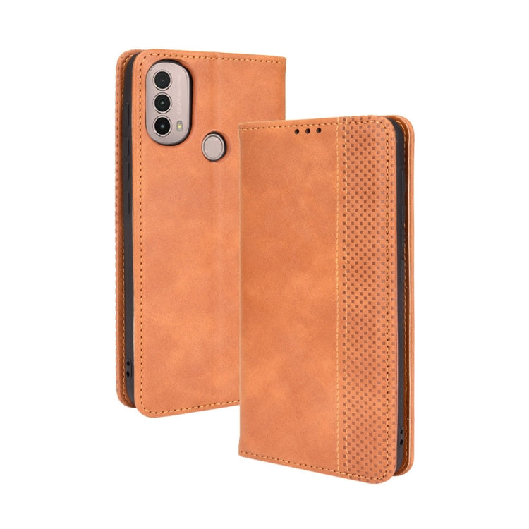 Magnetic Buckle Retro Crazy Horse Texture Horizontal Flip Phone Leather Case with Holder & Card Slots & Photo Frame, Series 2