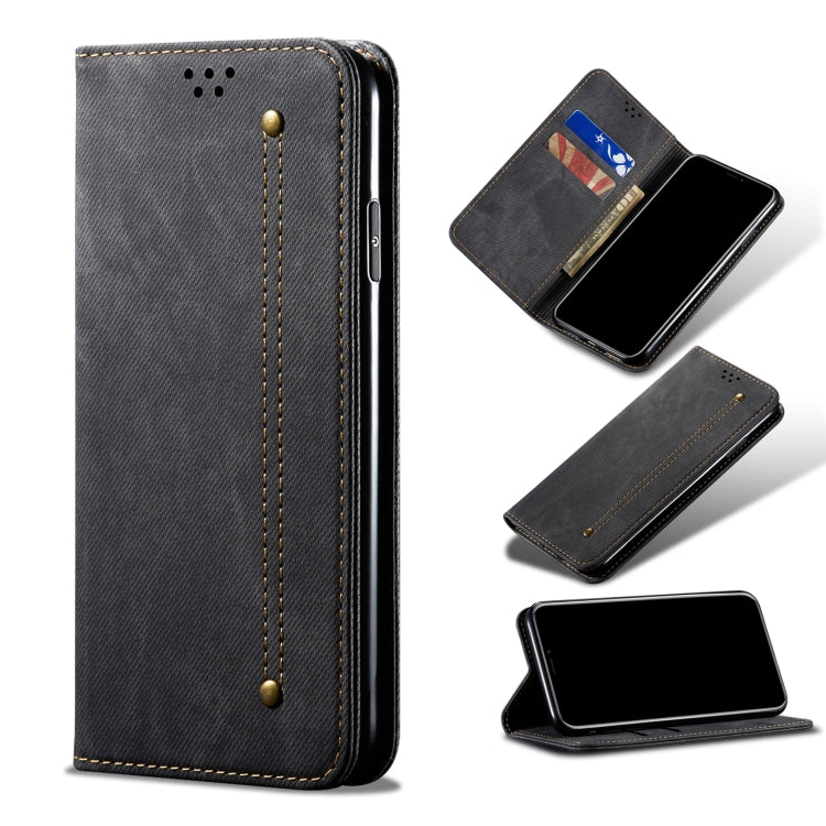 Denim Texture Casual Style Leather Phone Case with Holder & Card Slots & Wallet