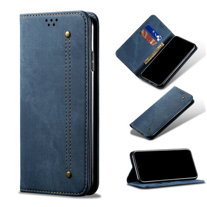 Denim Texture Casual Style Leather Phone Case with Holder & Card Slots & Wallet