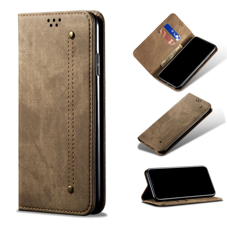 Denim Texture Casual Style Leather Phone Case with Holder & Card Slots & Wallet